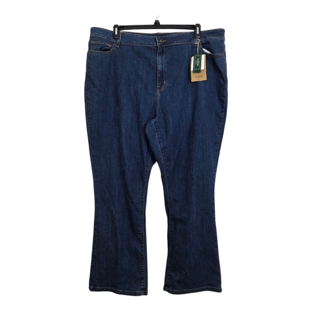 NWT LL Bean Women's True Shape Denim Jeans Boot Cut Stonewashed Size 24W Casual